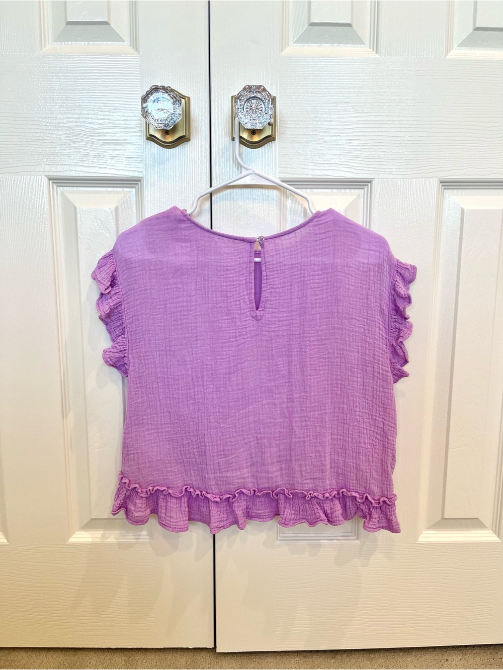 Free People Lilac Ruffle Top - Picture 2 of 7